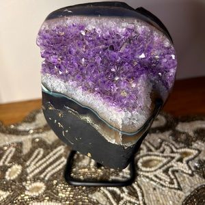 Amethyst Crystal Geode on Stand